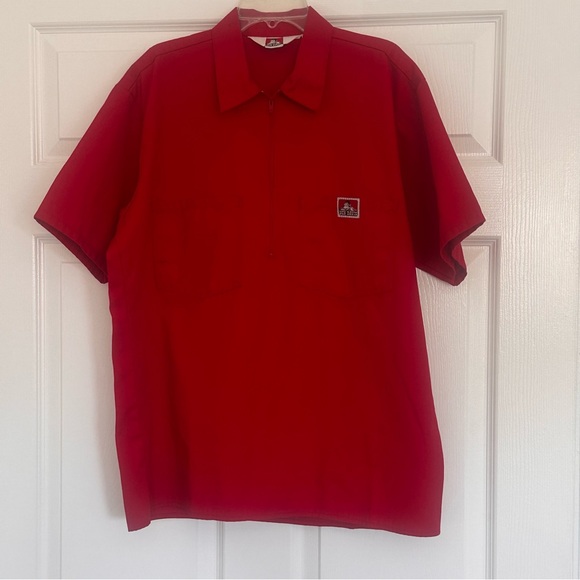 Ben Davis Red Button Down Polo Shirt - Picture 1 of 8